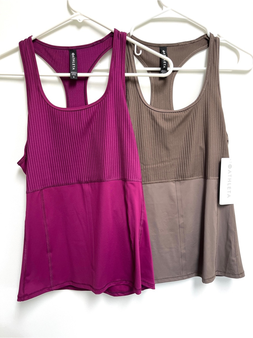 Athleta, 2 vitality rib tank tops, size small, NWT.